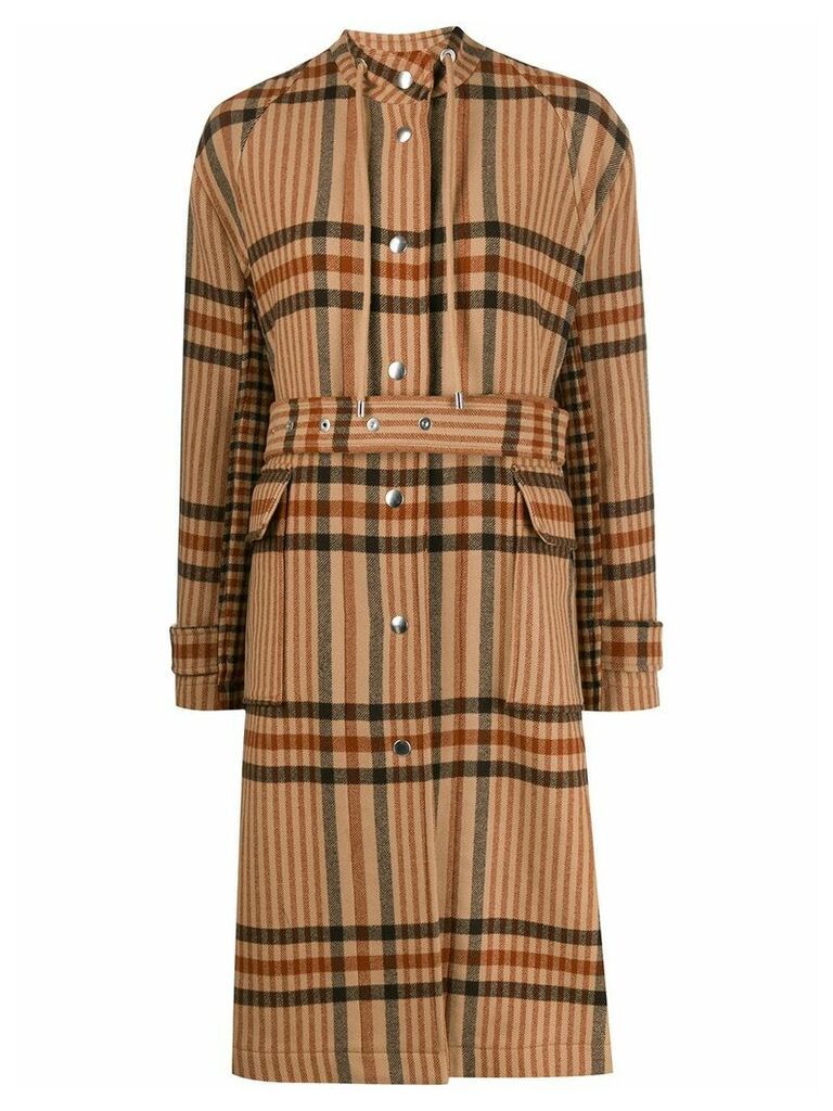 MRZ plaid broadcloth coat - NEUTRALS