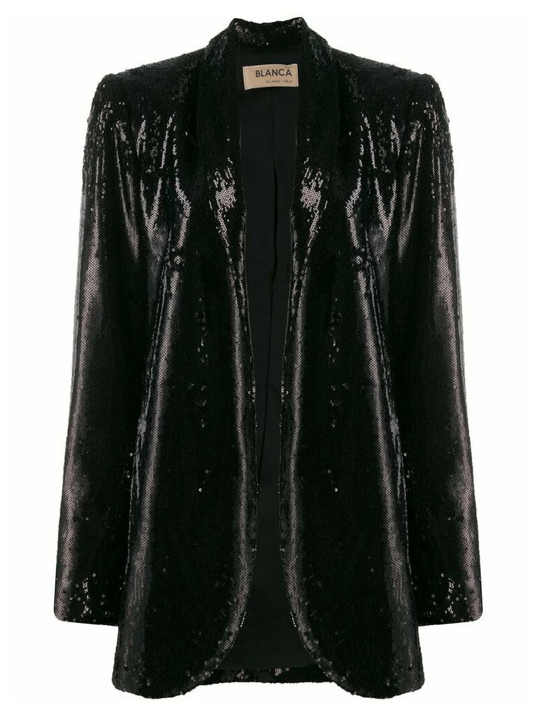 Blanca Vita shawl-lapel sequin blazer - Black