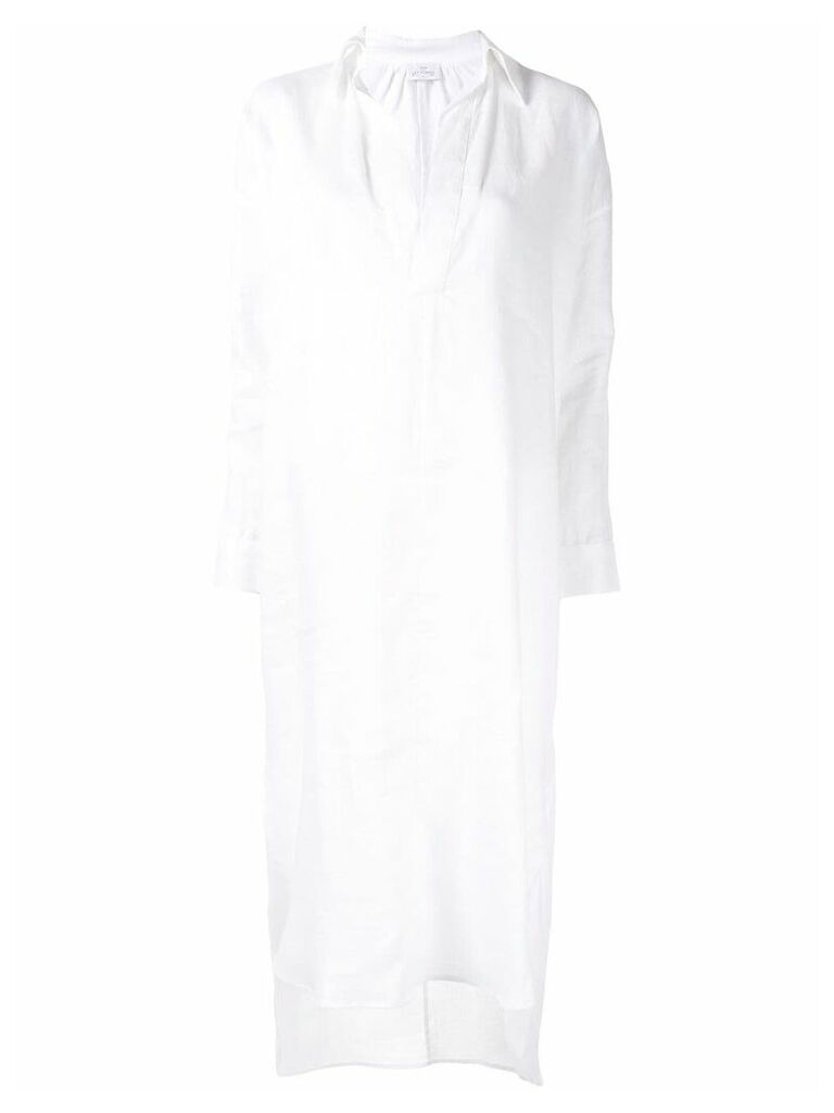 Pour Les Femmes Juliet stripe linen dress - White