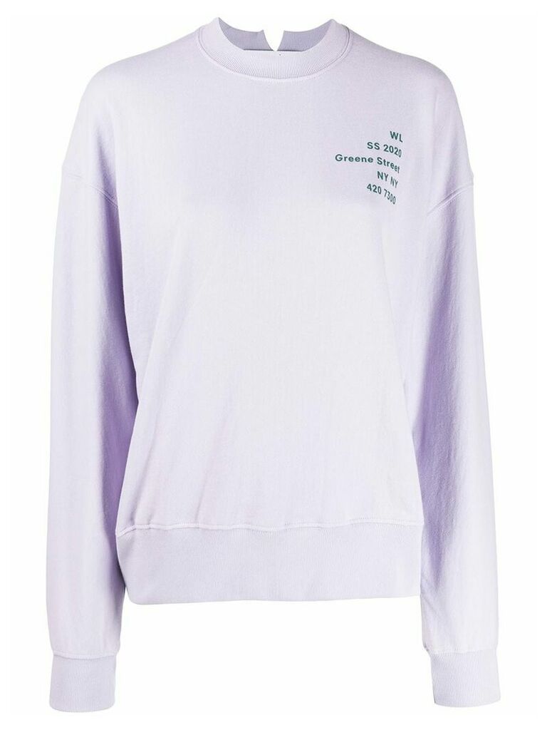 Proenza Schouler White Label Address Logo Print Sweatshirt - Purple