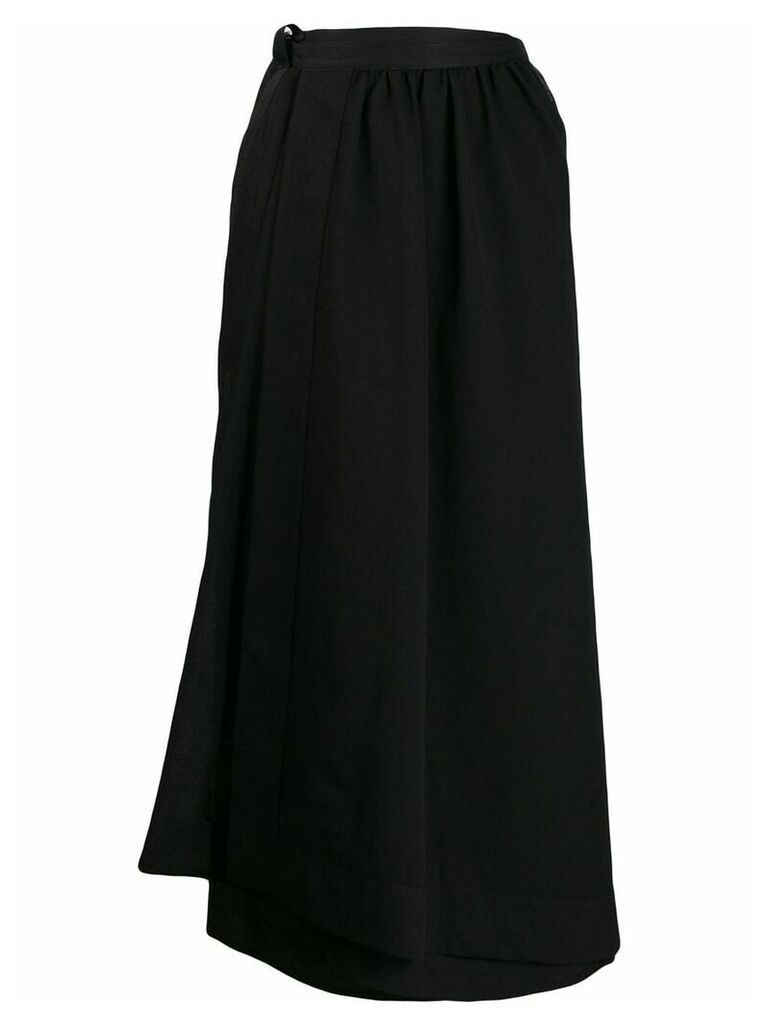 Jil Sander crepe wrap skirt - Black