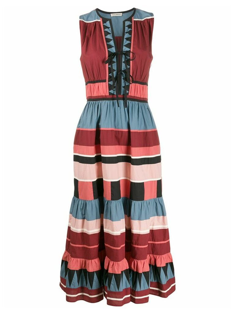 Ulla Johnson Kaiya striped mid-length dress - PINK