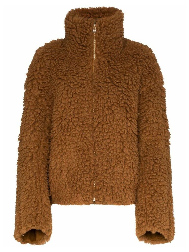 Eckhaus Latta teddy style faux shearling coat - Brown