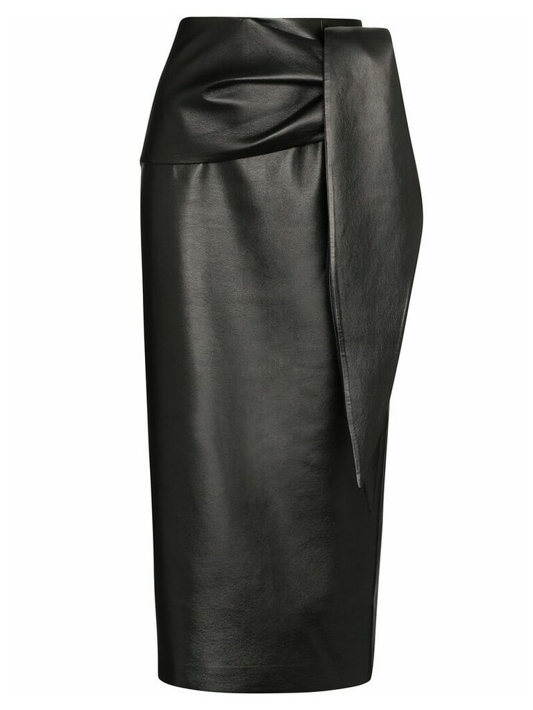 Materiel Waist-tie pencil midi skirt - Black