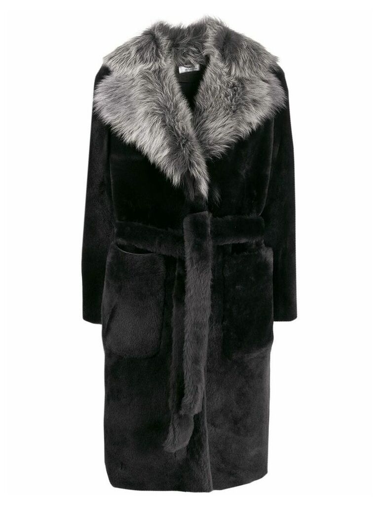 Desa 1972 teddy midi coat - Black