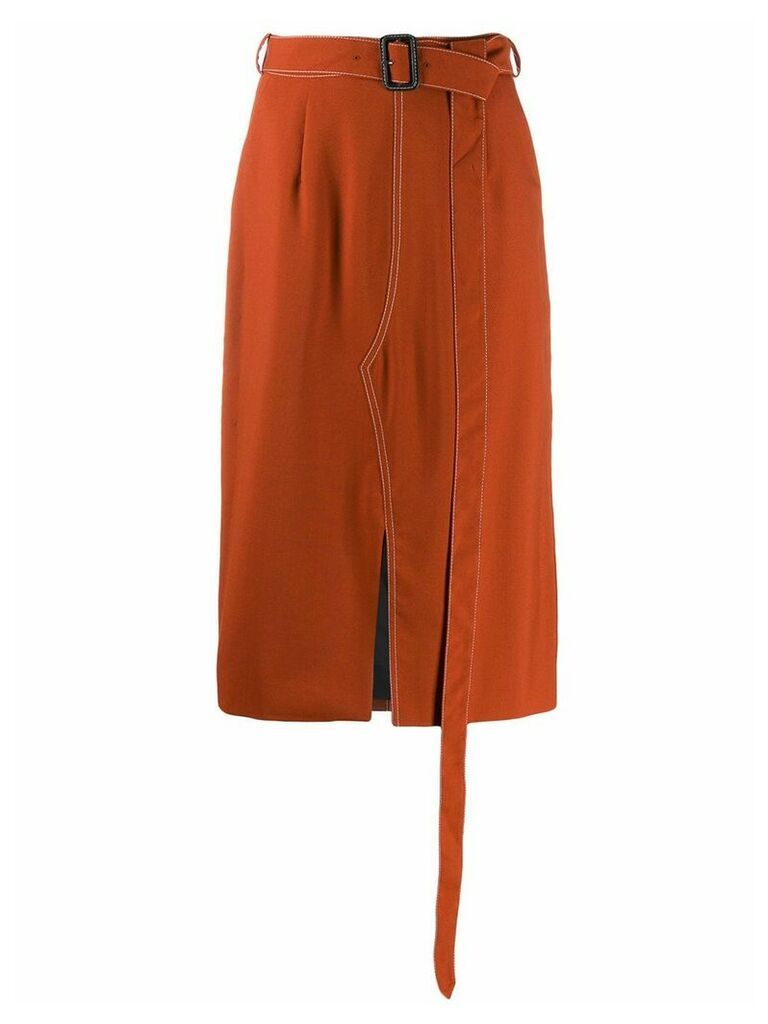Marni belted tulip skirt - ORANGE