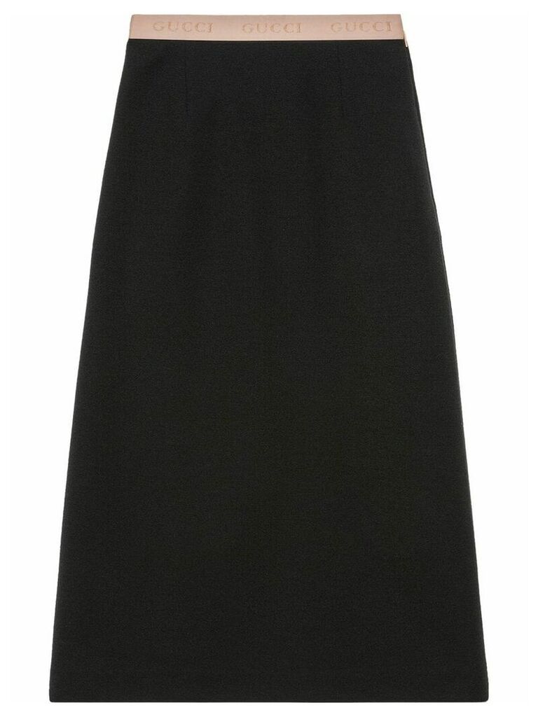 Gucci logo waistband skirt - Black