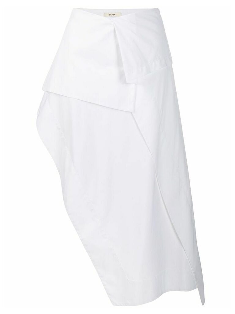 Zilver asymmetrical skirt - White