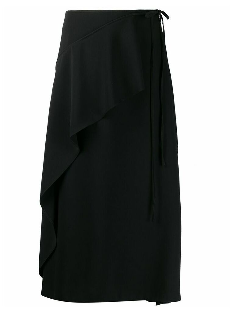 Kenzo asymmetric ruffle midi skirt - Black
