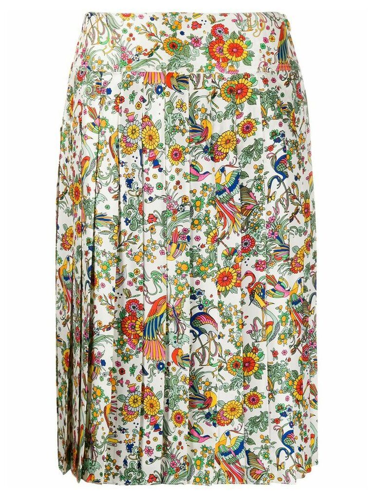 Tory Burch floral print pleated skirt - White