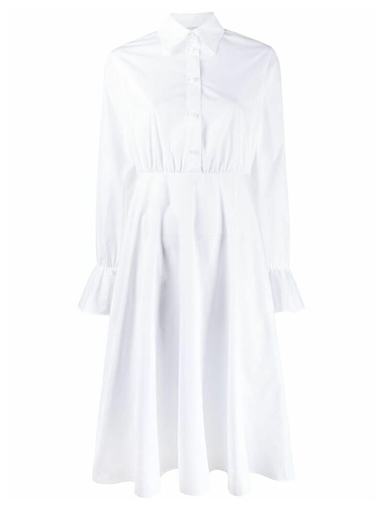 Valentino flared midi shirt dress - White