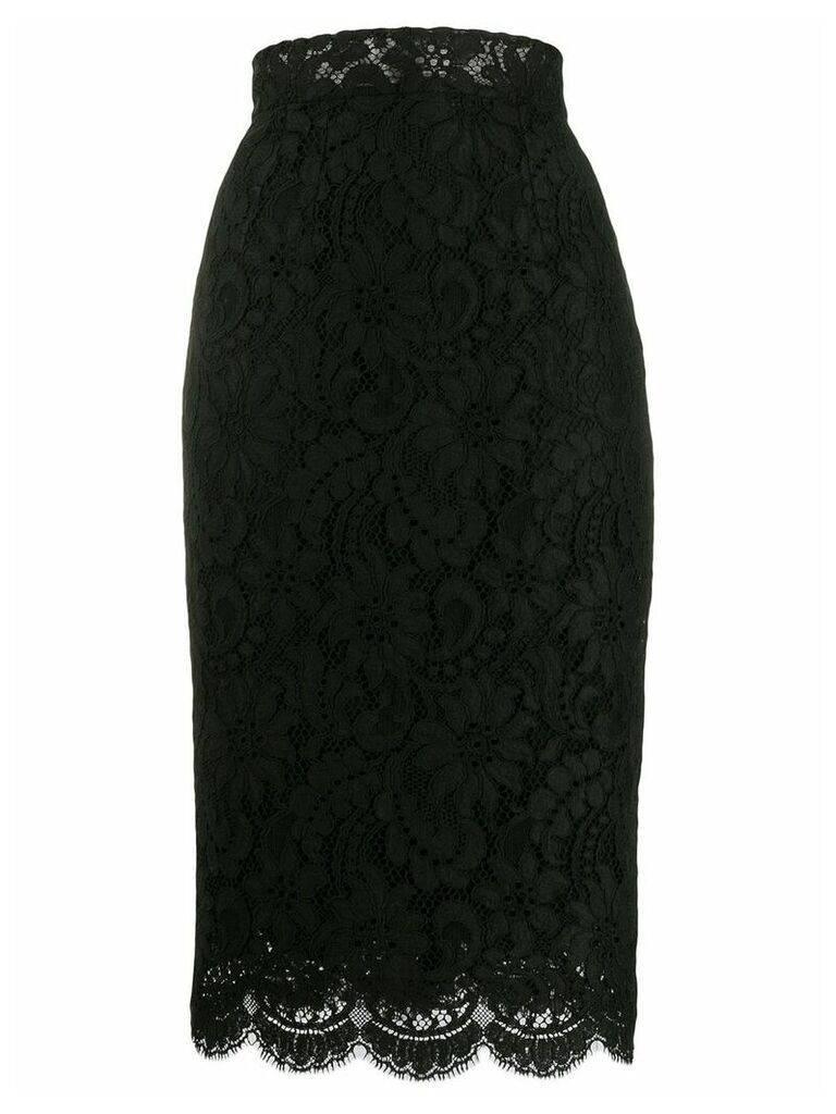 Dolce & Gabbana high-waisted lace pencil skirt - Black