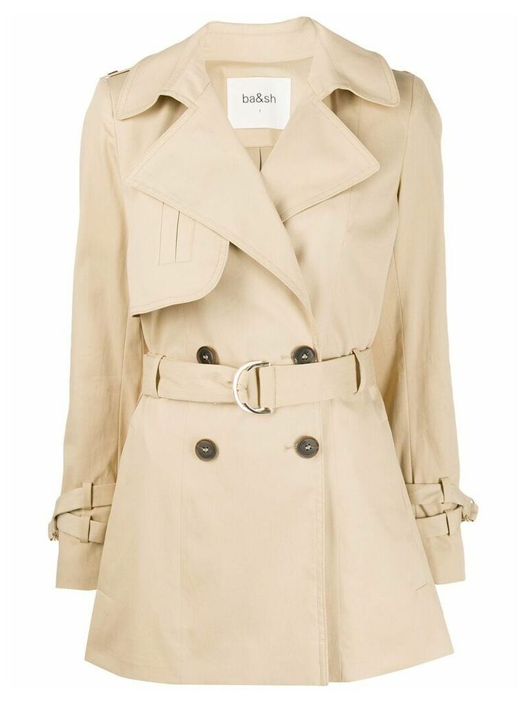 Ba & Sh belted trench coat - NEUTRALS