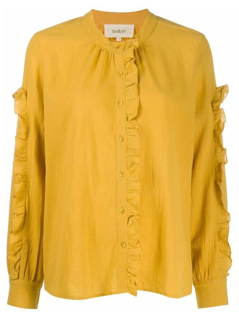Ba & Sh frill-trim long sleeve blouse - Yellow