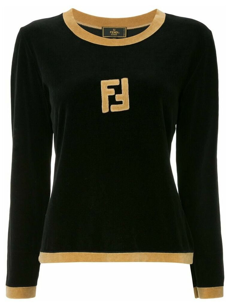 Fendi Pre-Owned long sleeve fitted sweatshirt - Black