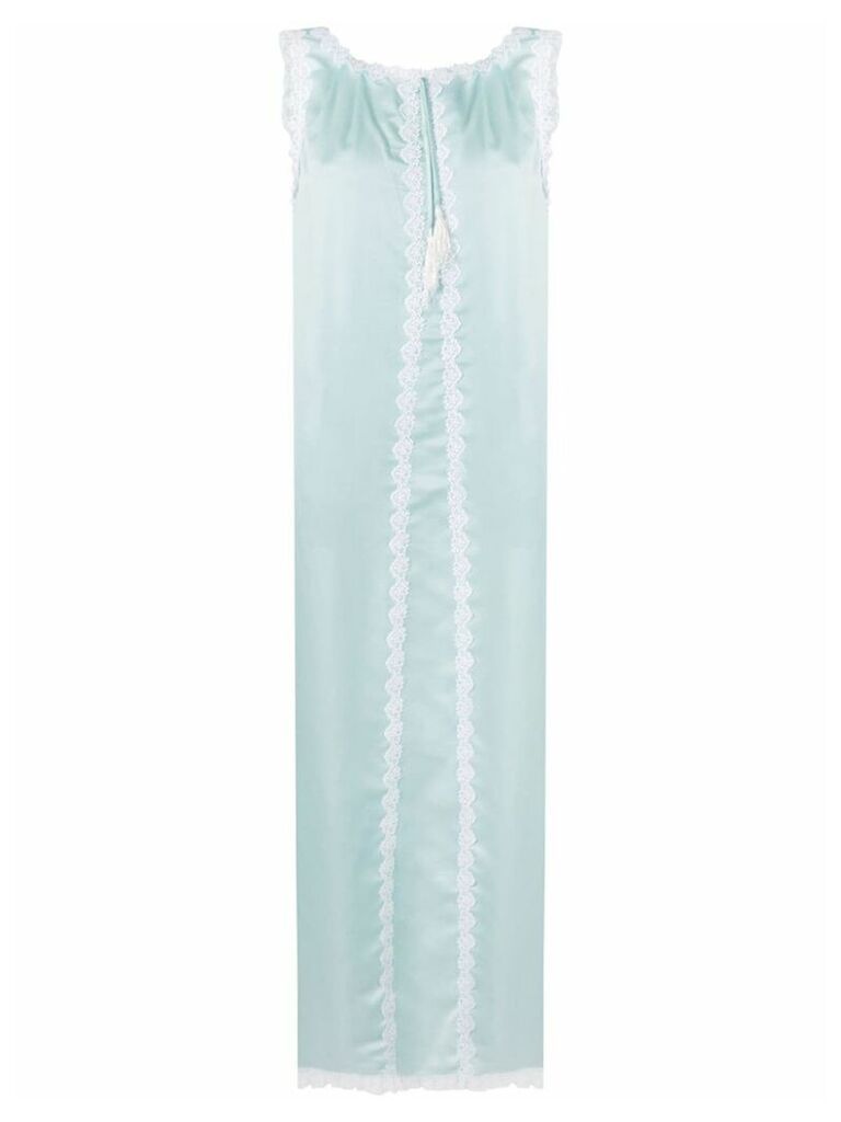 Christian Dior Pre-Owned 1970's tassel detail nightdress - Blue