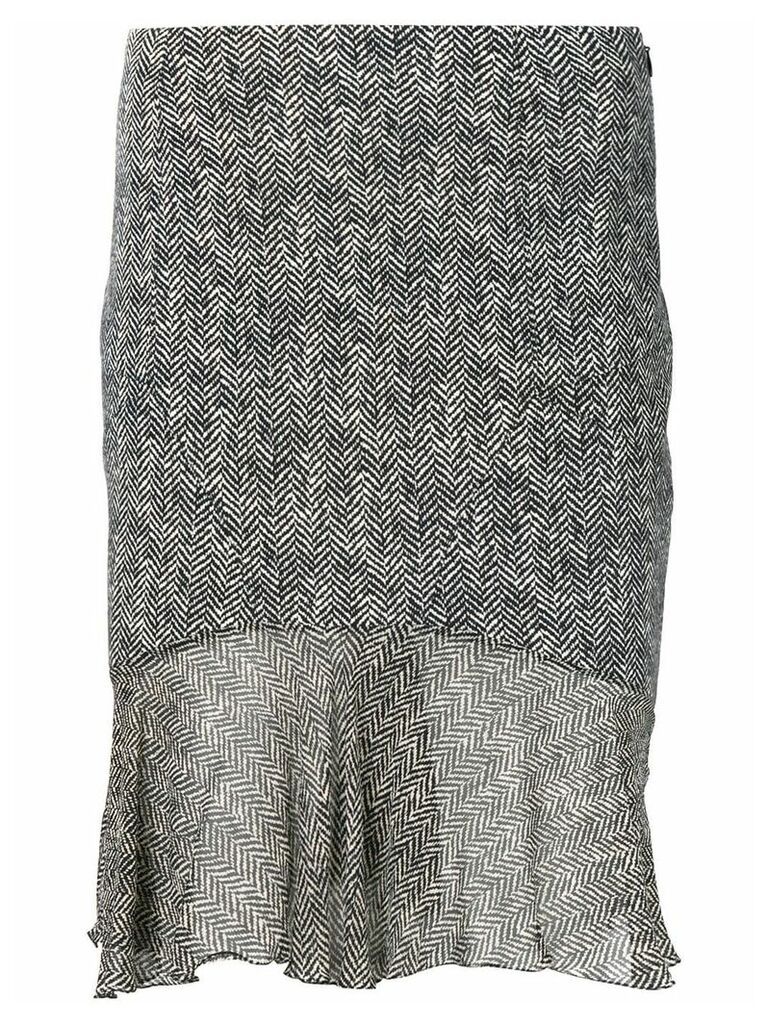 John Galliano Pre-Owned tweed effect skirt - Black