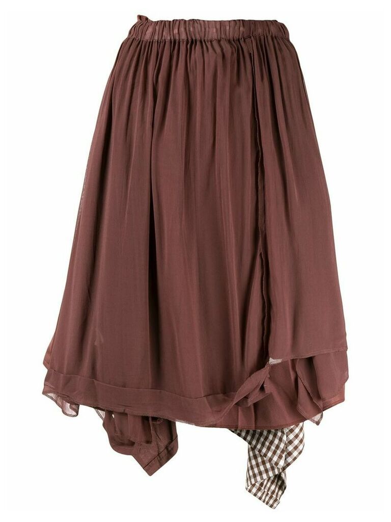Comme Des Garçons Pre-Owned double-layer skirt - Brown