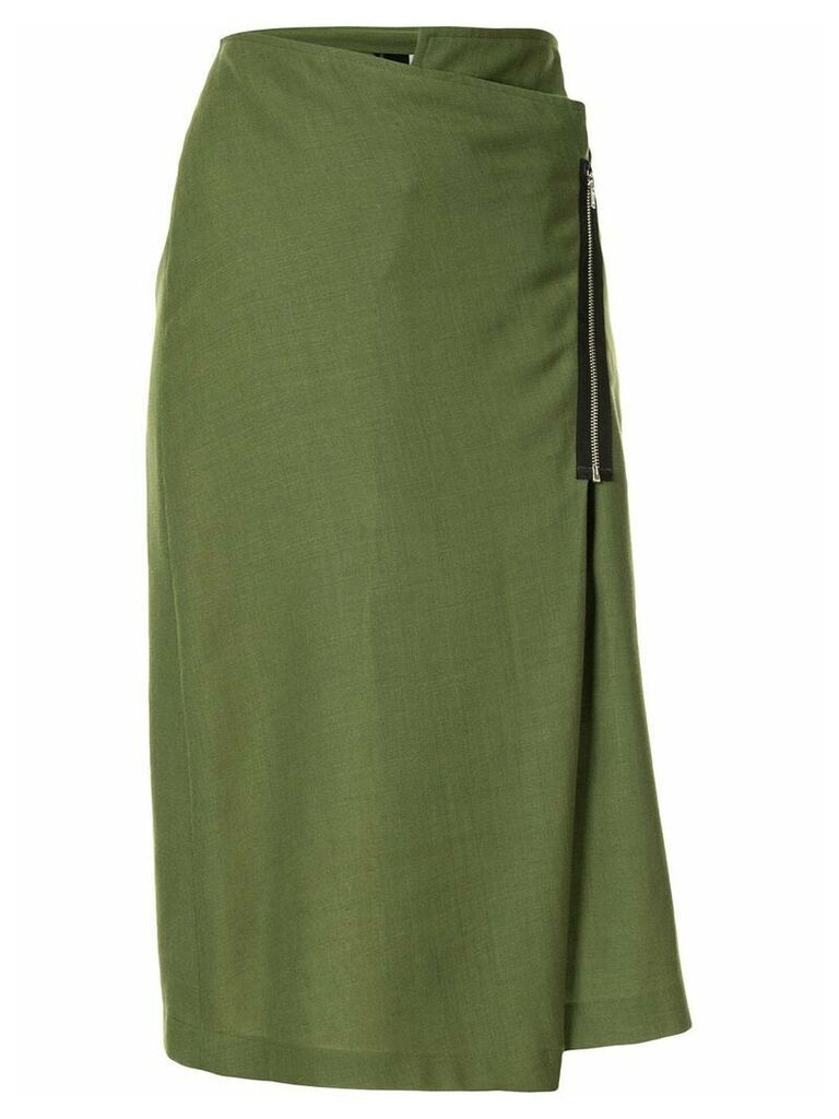 Comme Des Garçons Pre-Owned asymmetric waist side-zipped skirt - Green