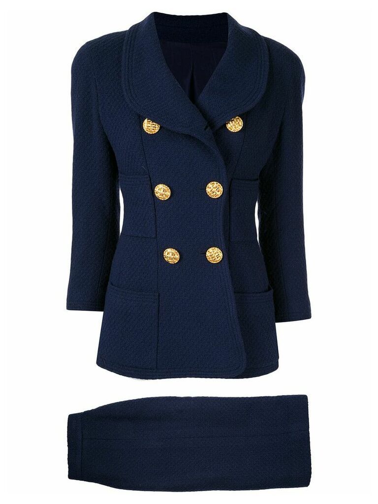 Chanel Pre-Owned two-piece skirt suit - Blue