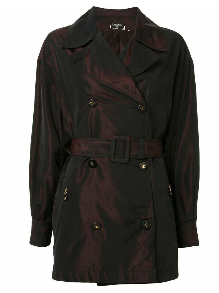 Chanel Pre-Owned belted trench coat - Black