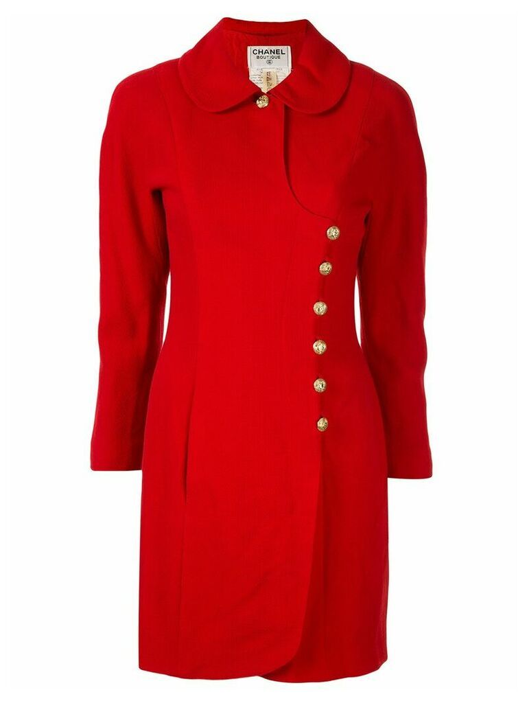 Chanel Pre-Owned CC button coat - Red