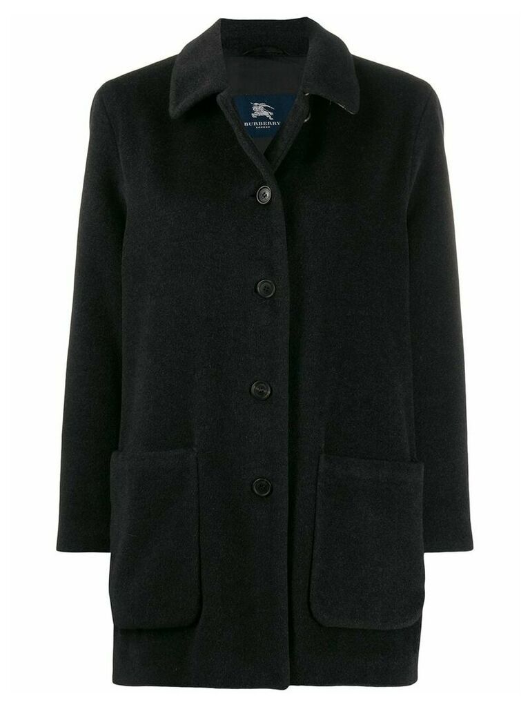 Burberry Pre-Owned 1990s cutaway collar coat - Black