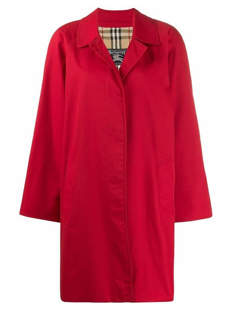 Burberry Pre-Owned 1980s cutaway collar coat - Red