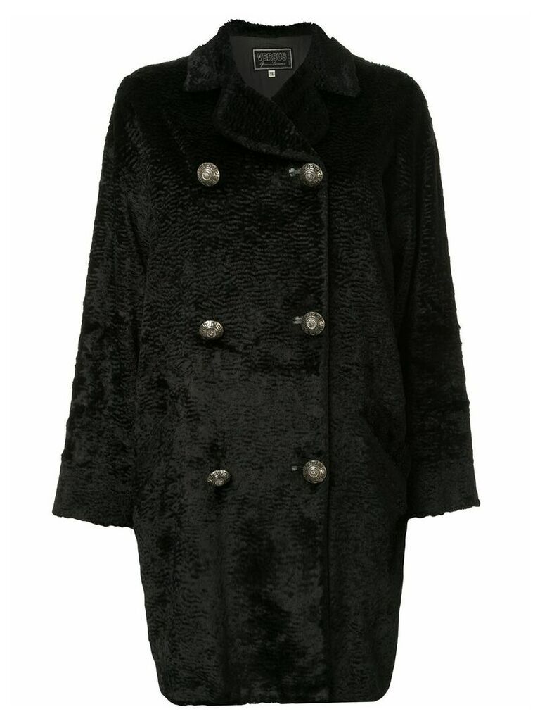 Versace Pre-Owned wave pattern coat - Black