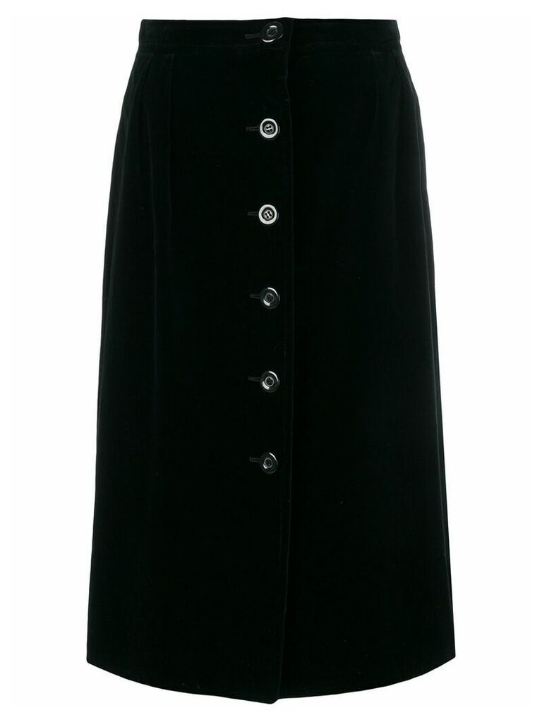 Emanuel Ungaro Pre-Owned velvet midi skirt - Black