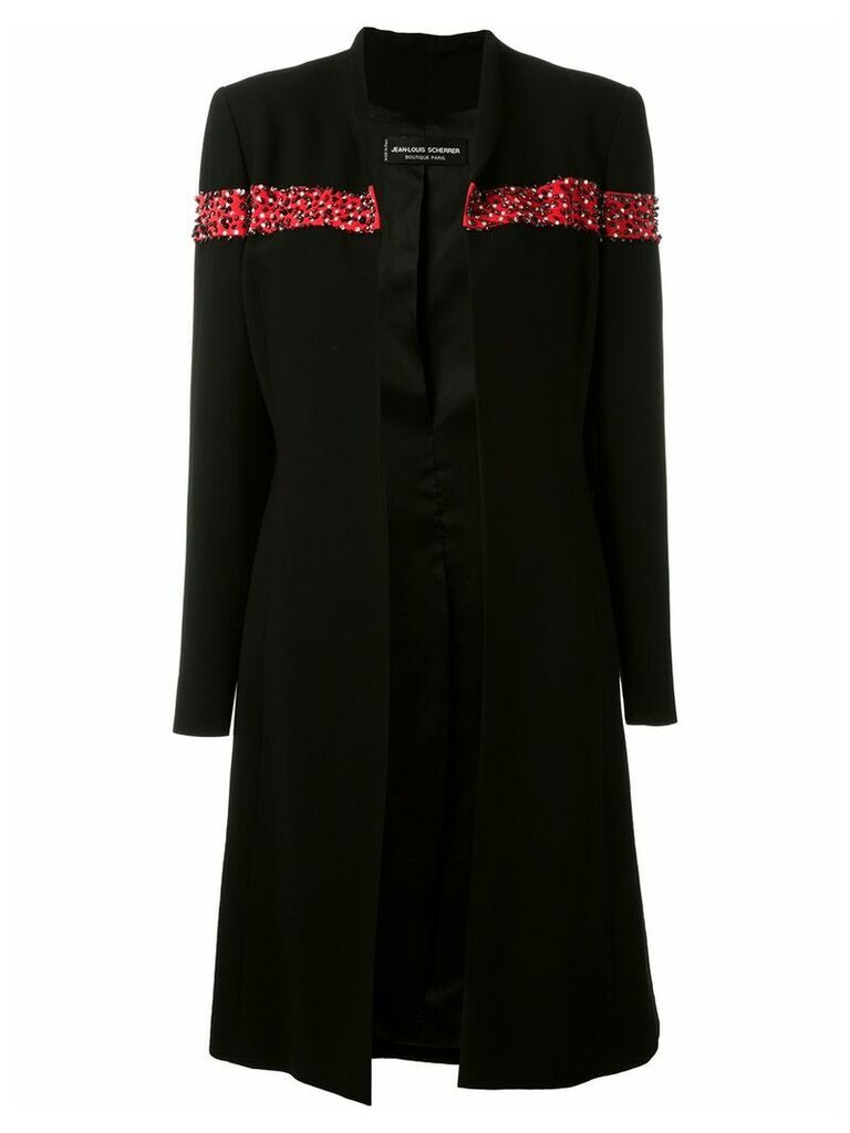 Jean Louis Scherrer Pre-Owned sequin and bead embellished coat - Black