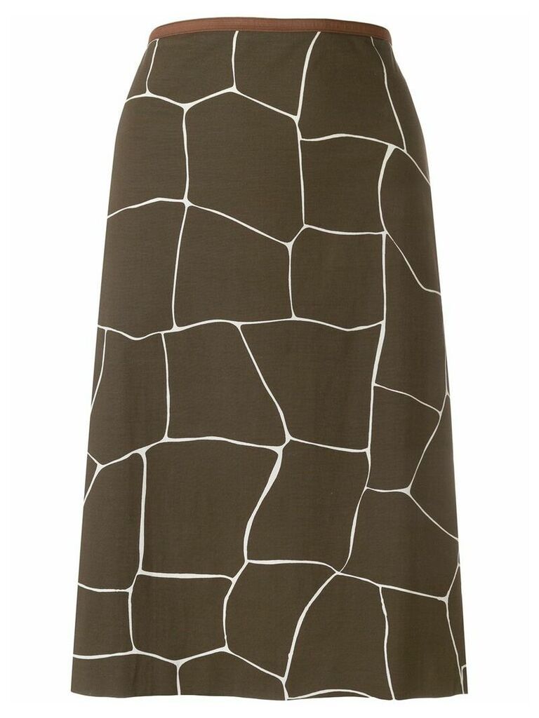 Miu Miu Pre-Owned giraffe print straight skirt - Brown