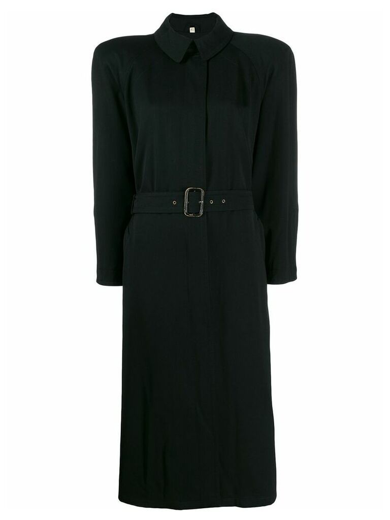 Valentino Pre-Owned 1980's belted midi coat - Black