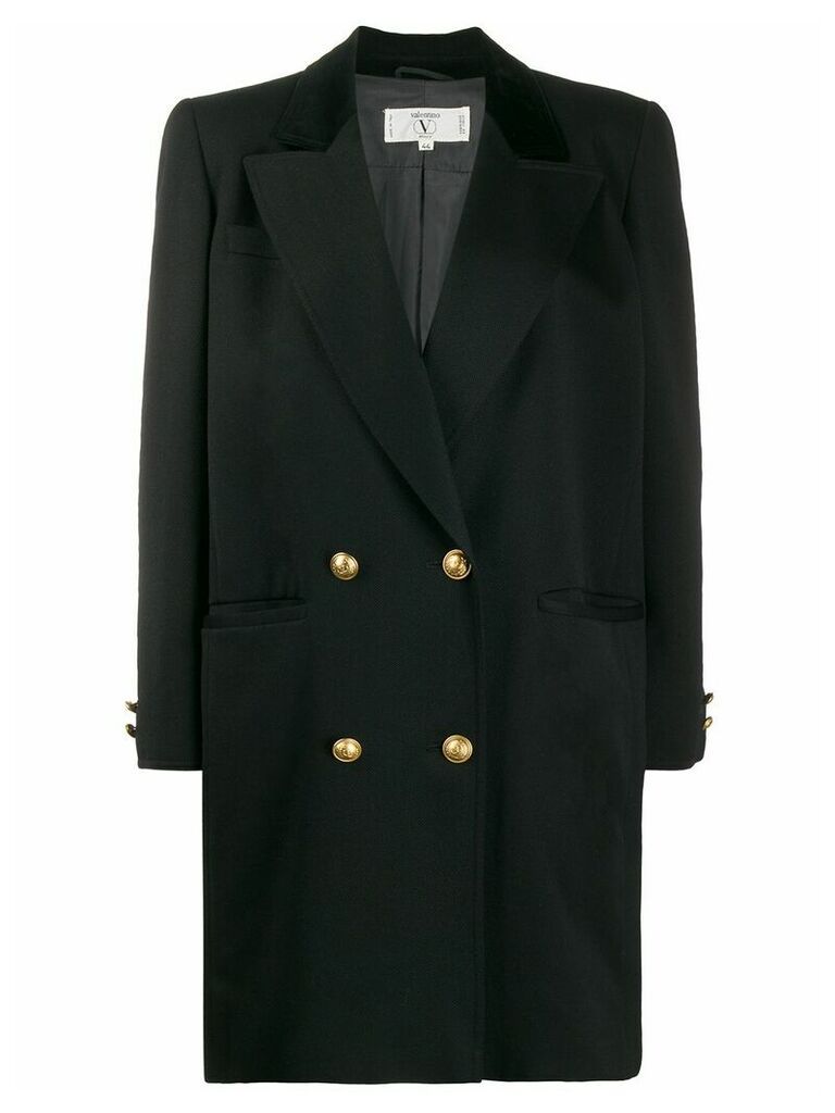 Valentino Pre-Owned 1980's double-breasted coat - Black