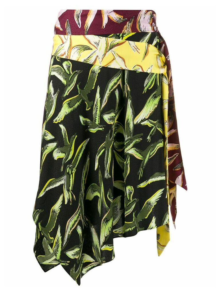 Emilio Pucci Pre-Owned bird print wrap skirt - Black