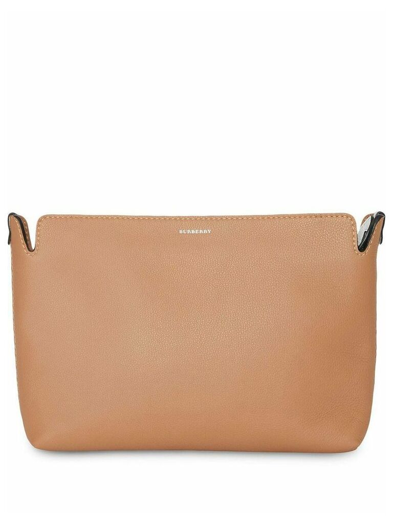Burberry Medium Two-tone Leather Clutch - Brown