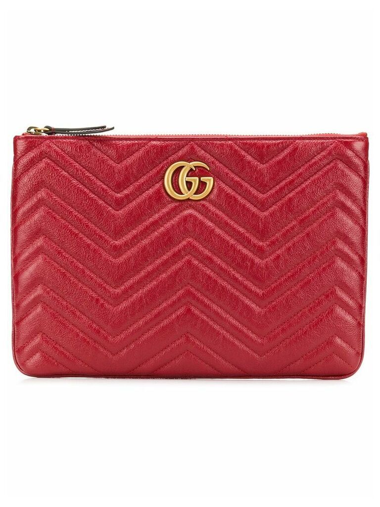 Gucci Chevron Quilted GG clutch - Red