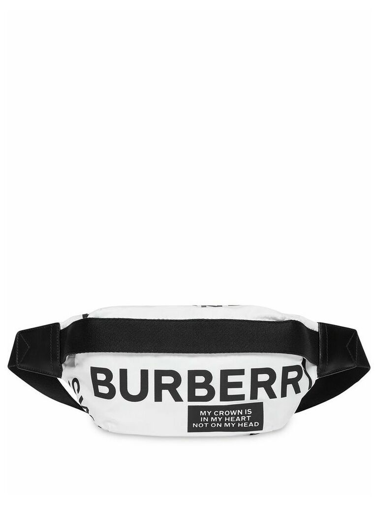 Burberry logo print belt bag - White