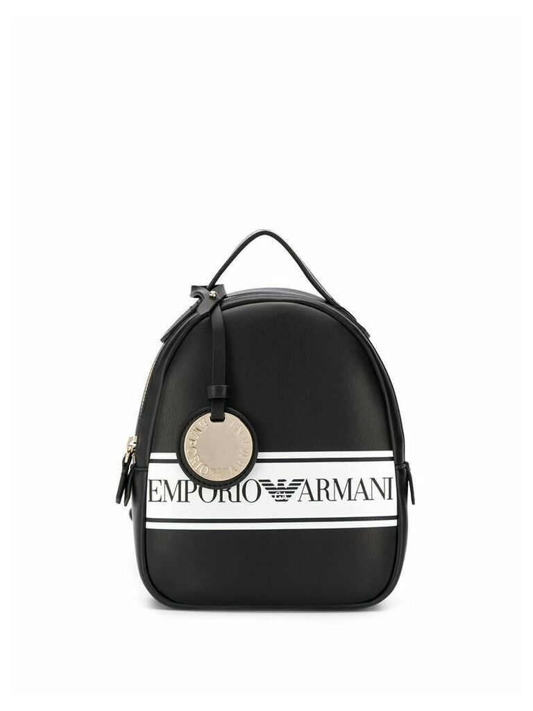 Emporio Armani contrast logo backpack - Black