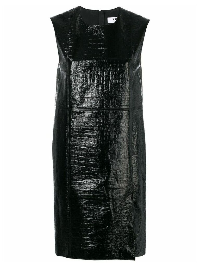 MSGM crocodile effect short dress - Black