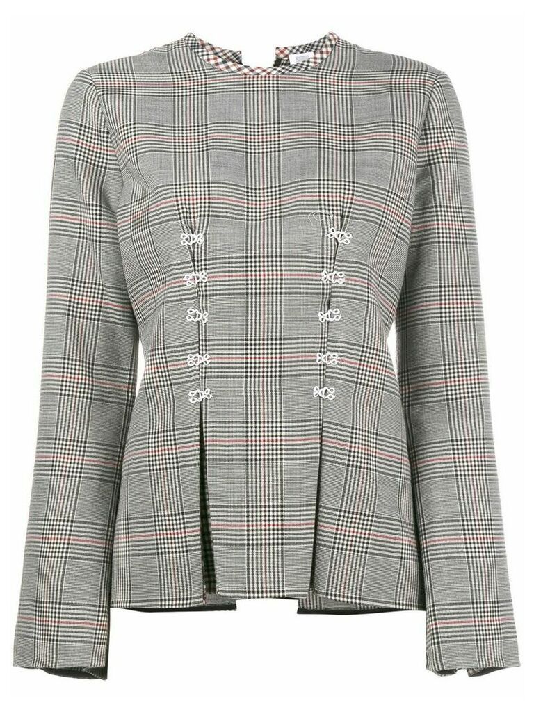 Rosie Assoulin Double Check Top With Flared Sleeves - Grey