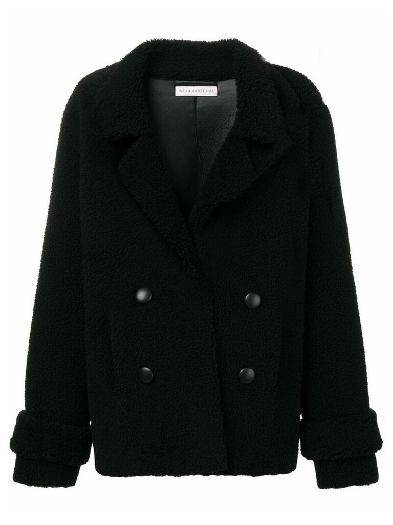 Inès & Maréchal double-breasted shearling coat - Black
