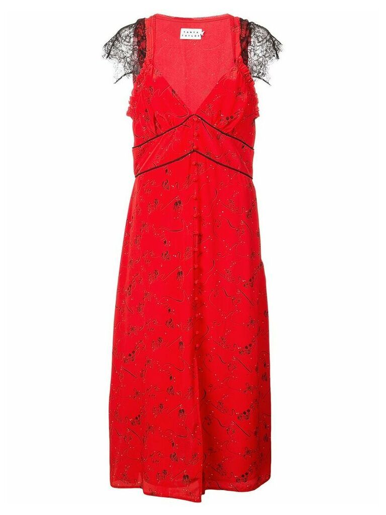 Tanya Taylor lace trim dress - Red