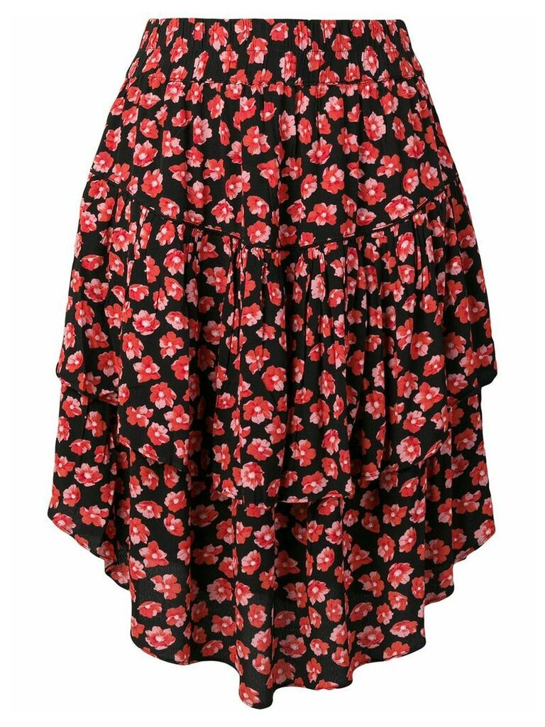 GANNI Lindale crepe floral-print skirt - Black