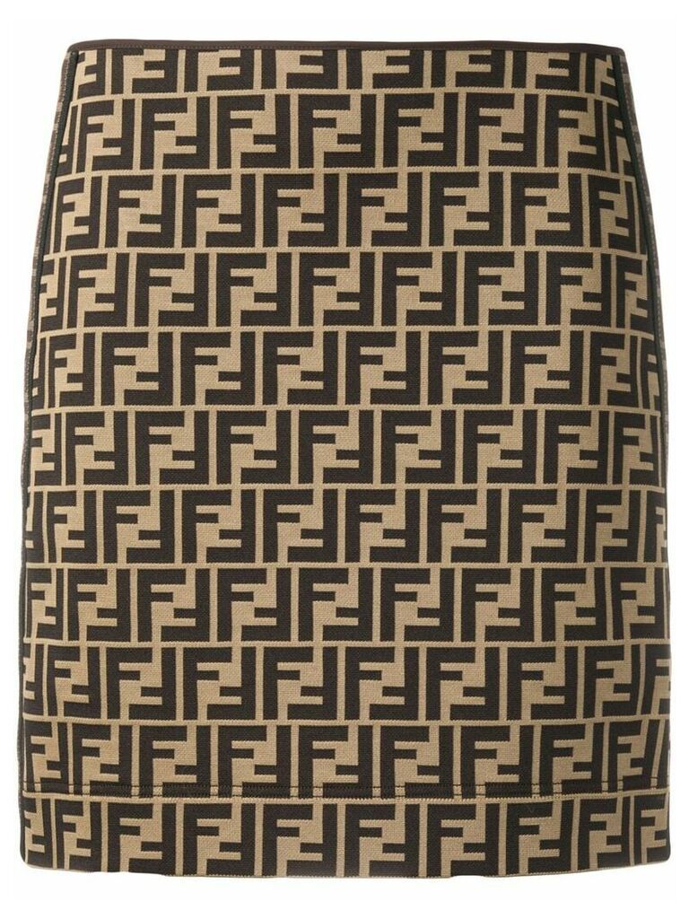 Fendi FF fitted skirt - Brown