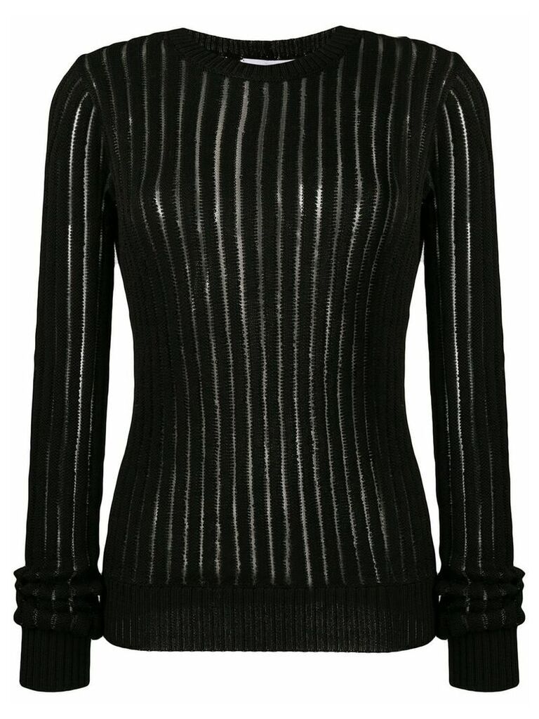 Helmut Lang sheer stripe sweater - Black