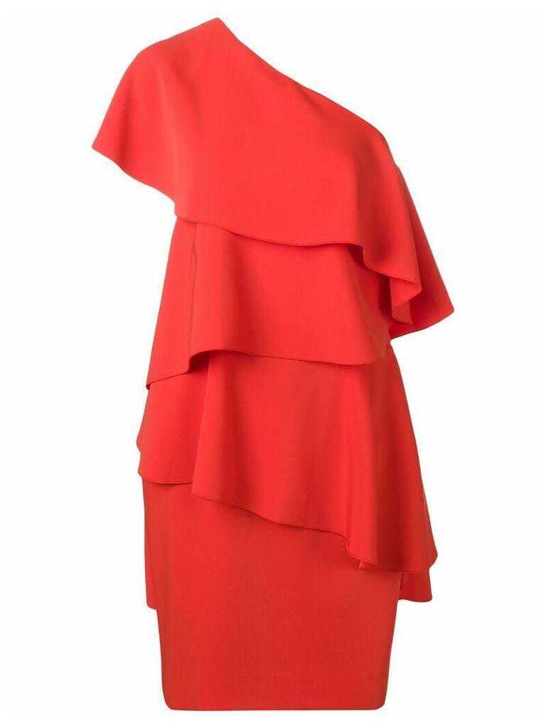 LANVIN asymmetric ruffled party dress - Red