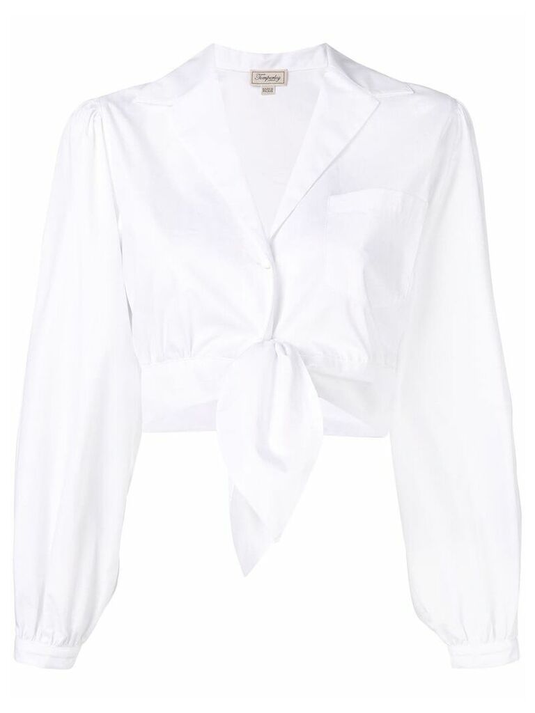 Temperley London Isla cropped shirt - White