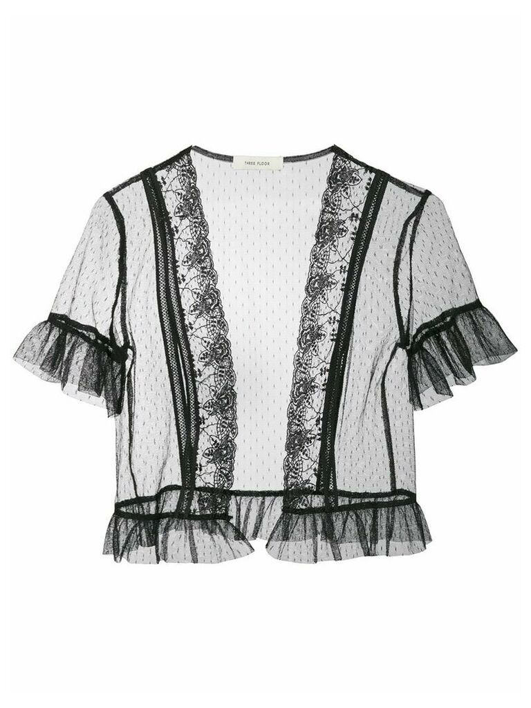 Three Floor Willow lace trim tulle jacket - Black