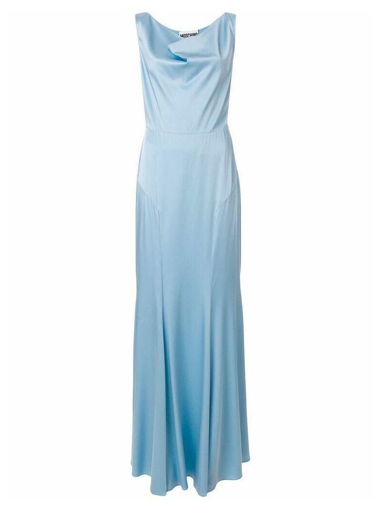 Moschino cowl neck evening gown - Blue